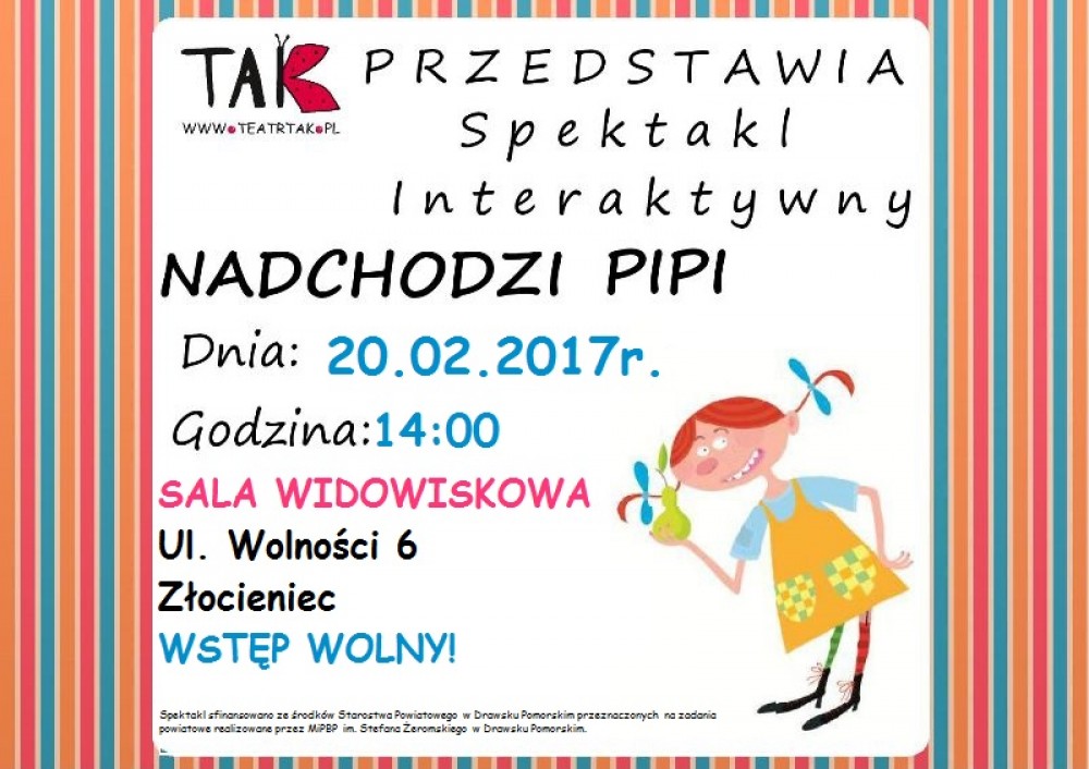 Zapraszamy na spektakl "Nadchodzi Pipi"